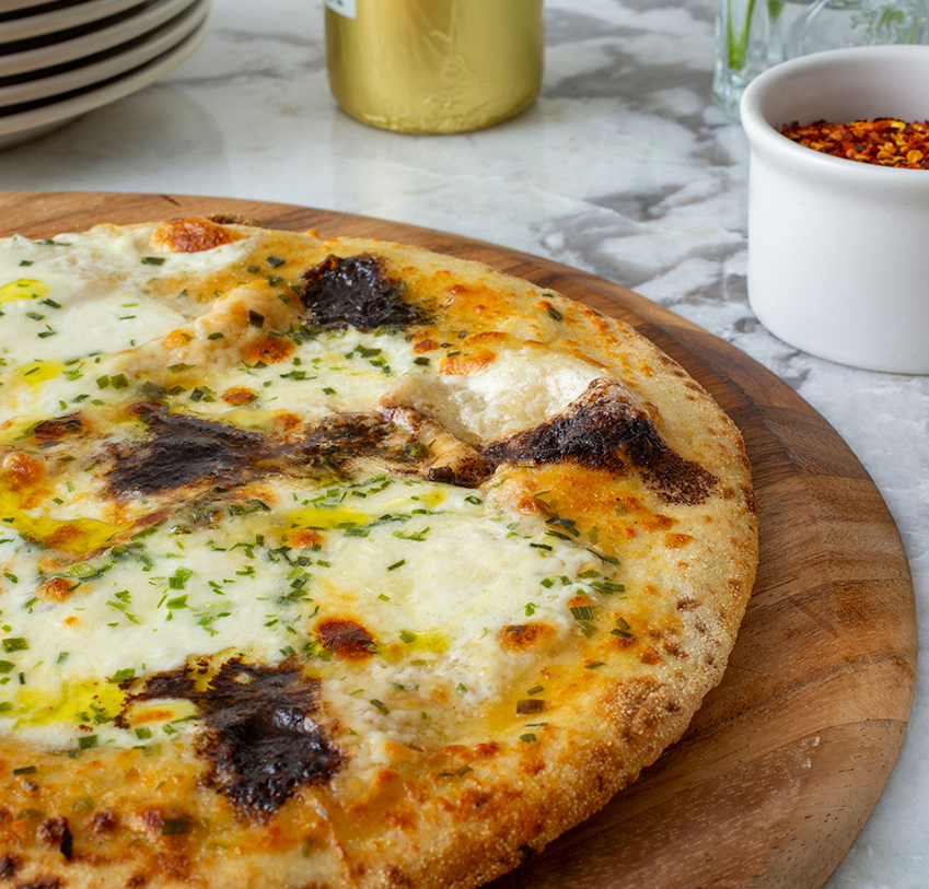 BLACK GARLIC BURRATA CHEESE PIZZA